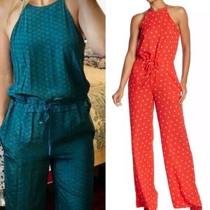 Diane Von Furstenberg GeoPrint Silk Jumpsuit sz 6